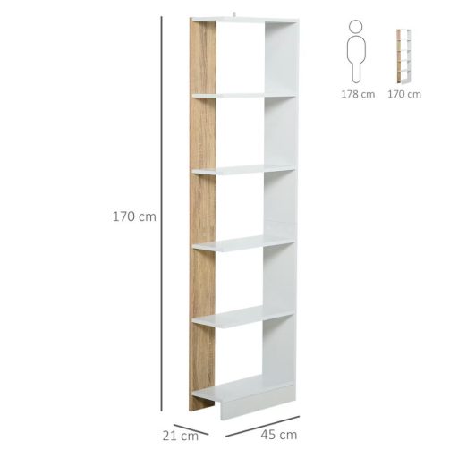 Polcos-tarolo-konyvespolc-45x21x170cm-barna-FUR195 -primbutorHU