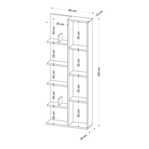 Polcos-tarolo-konyvespolc-50x30x170cm-barna-FUR195 -primbutorHU