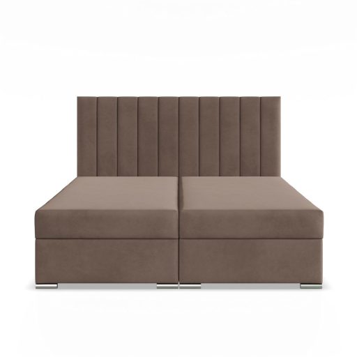 Agen ágy, bársony, 140 x 200, ágyneműtartóval, barna