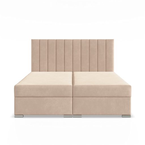 Agen ágy, bársony, 140 x 200, ágyneműtartóval, bézs