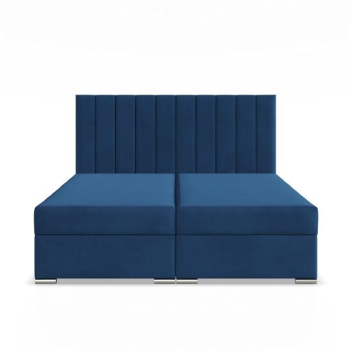 Agen ágy, bársony, 140 x 200, ágyneműtartóval, kék