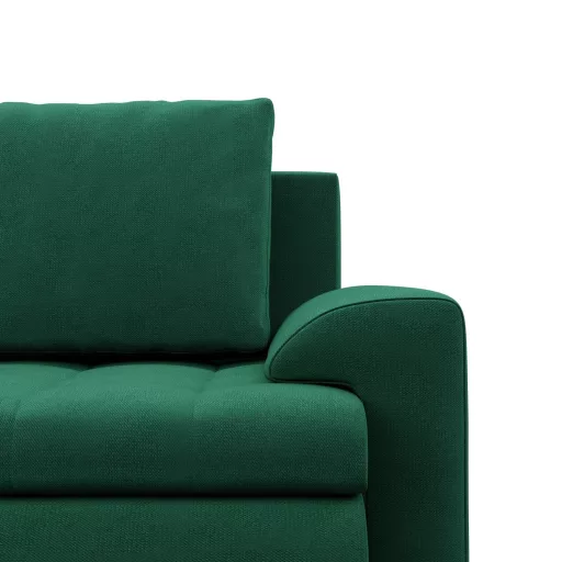 Tokio U alakú sarokkanapé, 3 ágyneműtartóval, bársony, univerzális oldal, zöld