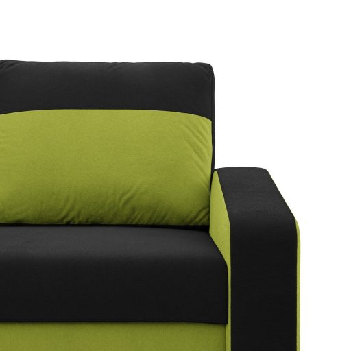 Hewlet kanapé, szövet anyag, fekete - zöld