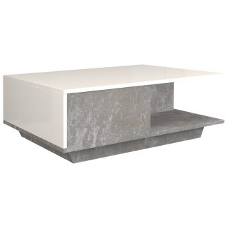 Denver dohányzóasztal, fényes fehér- beton
