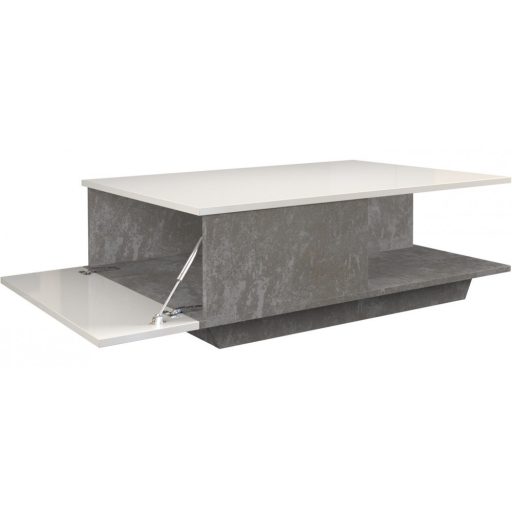 Denver dohányzóasztal, fényes fehér- beton