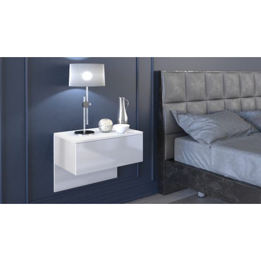 Lili éjjeliszekrény, fehér- fényes fehér