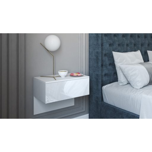 Lili éjjeliszekrény, fehér- fényes fehér