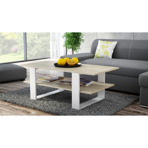 SM MIX dohányzóasztal, sonoma- fehér