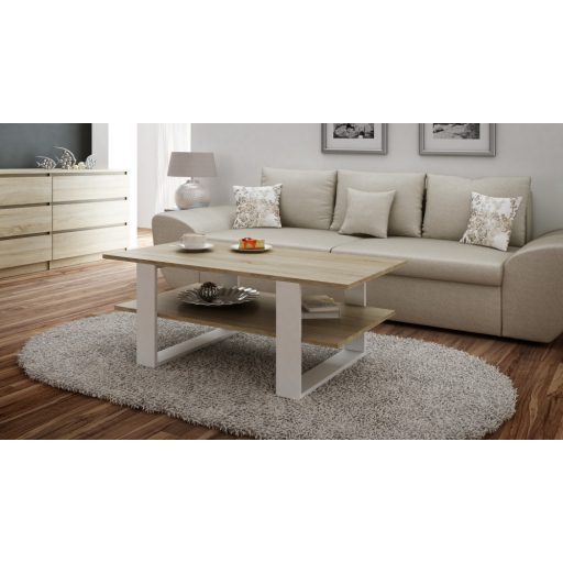 SM MIX dohányzóasztal, sonoma- fehér