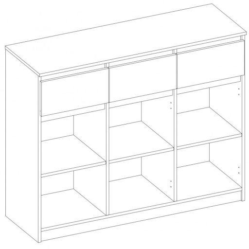 3D3S komód, fehér