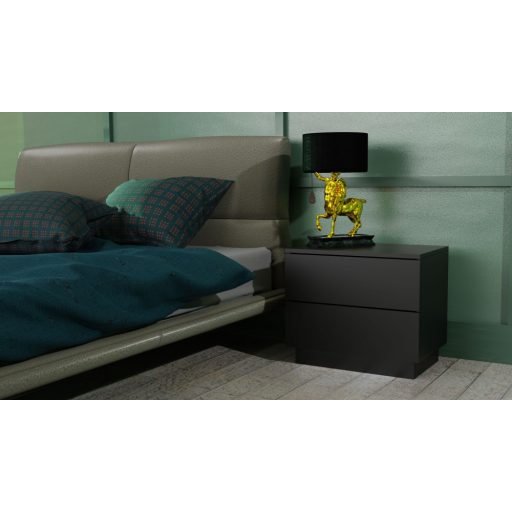 S2 éjjeliszekrény, matt fekete