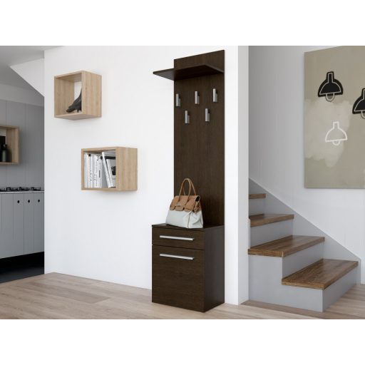 Na Buty Duo előszoba szekrény fogassal, wenge színben
