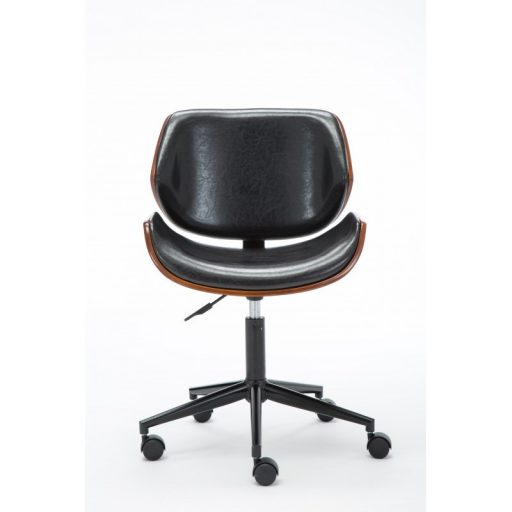 Forgó irodai szék, Tony, dió - fekete bőr