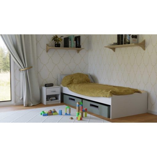 Naka éjjeliszekrény, matt fehér