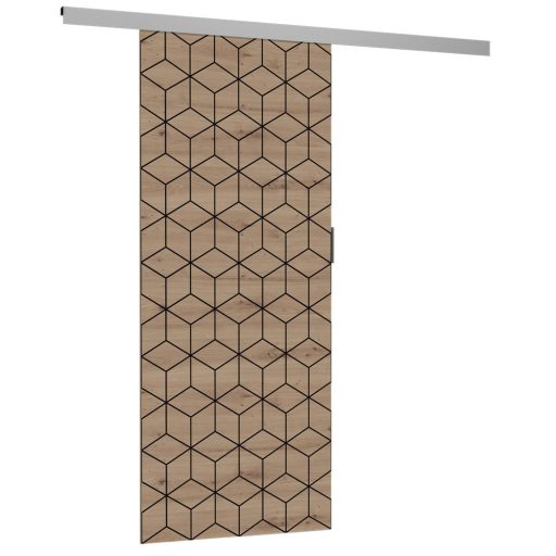 Luca tolóajtó geometrikus mintával, tölgy