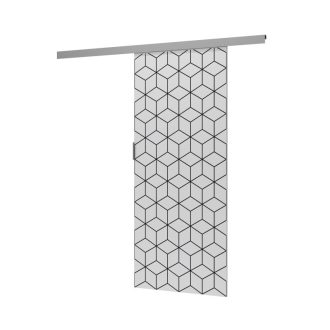 Luca tolóajtó geometrikus mintával, fehér
