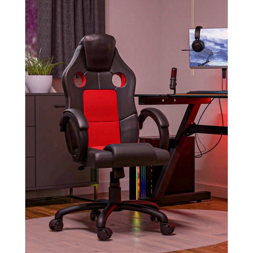 Enzo irodai forgószék, piros-fekete