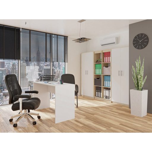 Oliv 2D könyvespolc, irodai szekrény, sonoma-fehér