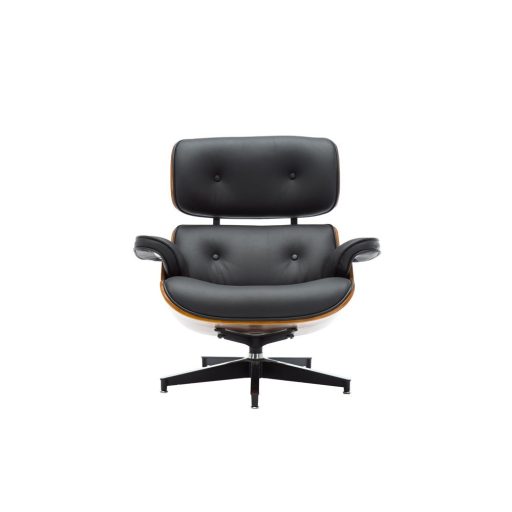 Forgó irodai fotel lábtartóval, Lord, dió-fekete bőr