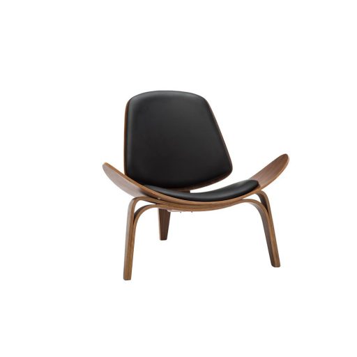 Szabadidő fotel, Niko, dió-fekete bőr