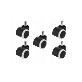   Kerekek irodai székhez, forgószékhez, (5db-készlet), fekete-fehér