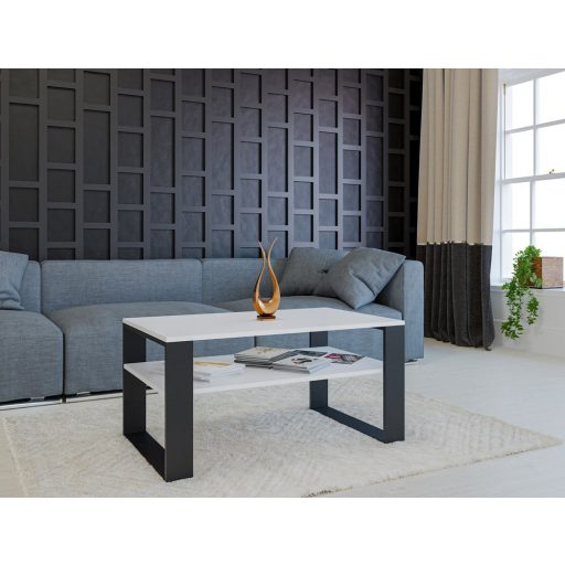 1P dohányzóasztal, fehér-fekete