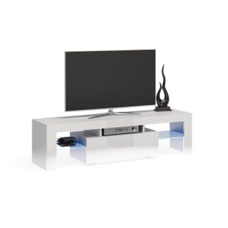   RTV DEKO140 TV állvány, LED világítással, fényes fehér