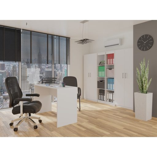 Oliv 2D könyvespolc, irodai szekrény, fehér 