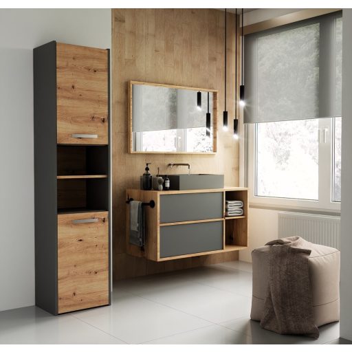 MIX S40 fürdőszoba szekrény, antracit-tölgy