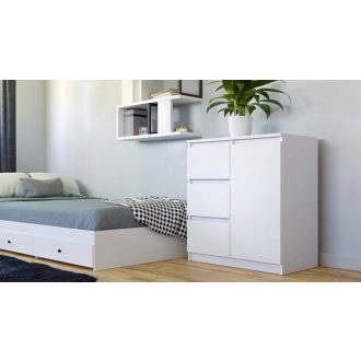 1D3S komód, 40x80x75 cm, fehér
