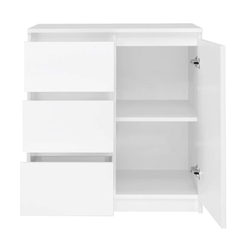 1D3S komód, 40x80x75 cm, fehér