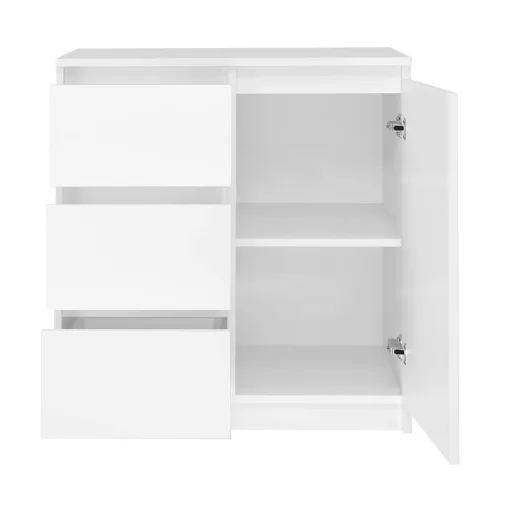 1D3S komód, 40x80x75 cm, fehér