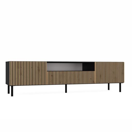 MIX RTV KAMA160 TV állvány, fekete-tölgy