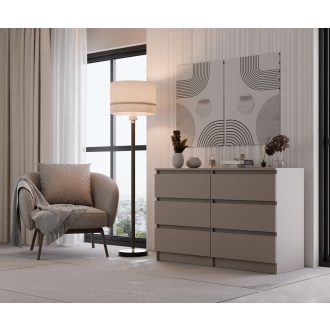 M6 120 fiókos szekrény, 120x75x30 cm, agyag színű