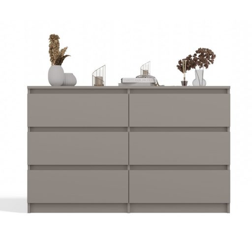 M6 120 fiókos szekrény, 120x75x30 cm, agyag színű