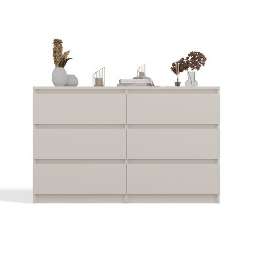 M6 120 fiókos szekrény, 120x75x30 cm, kasmír