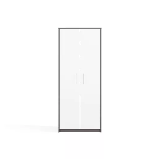 Oliv 2D könyvespolc, irodai szekrény, 74x180x35 cm, antracit-fehér