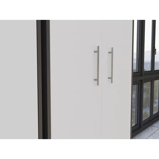 Oliv 2D könyvespolc, irodai szekrény, 74x180x35 cm, antracit-fehér