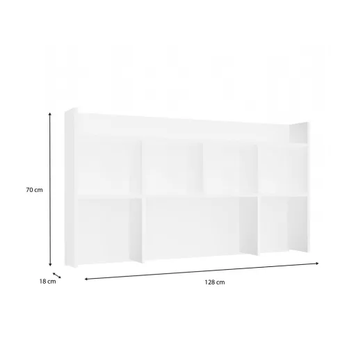 NDST 130 fali polc, 128x70x18 cm, fehér