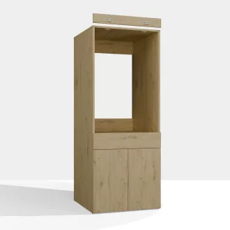   POLA Twin 1S fürdőszoba szekrény, mosógép tárolóval, 64.2x64.2x162 cm, tölgy