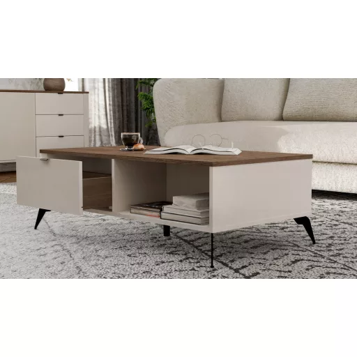 CORDOBA dohányzóasztal 110x63x11.5 cm, kasmír- tölgy- fekete