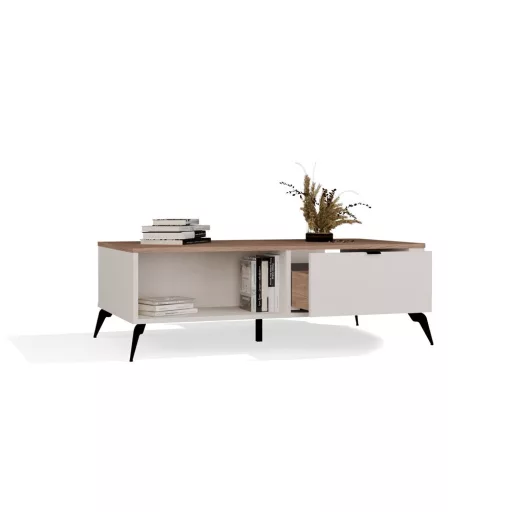 CORDOBA dohányzóasztal 110x63x11.5 cm, kasmír- tölgy- fekete