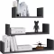 MOBI 3P fali polcok 80/60/40x20x14 cm, antracit (3 részes)