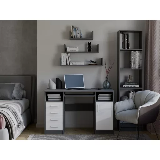 MOBI 3P fali polcok 80/60/40x20x14 cm, antracit (3 részes)