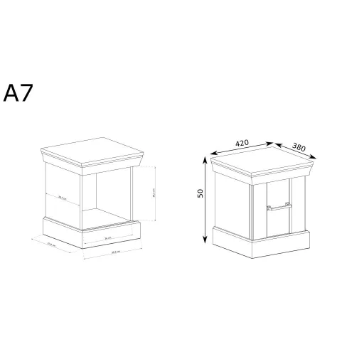 Antica A-7 éjjeliszekrény, arany tölgy
