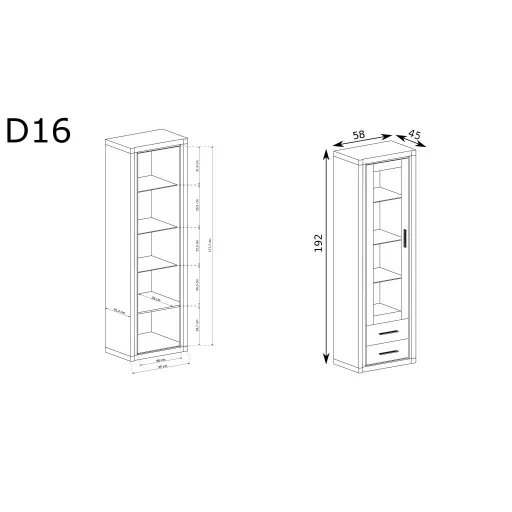 Dallas D-16 vitrin, trüffel