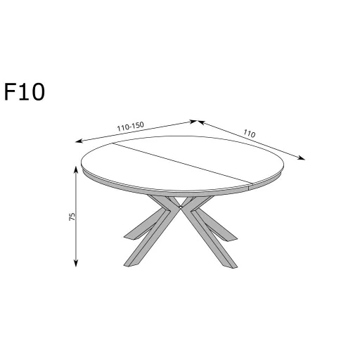 Fonti F-10 modern kinyitható asztal (110-150 cm), karamell tölgy