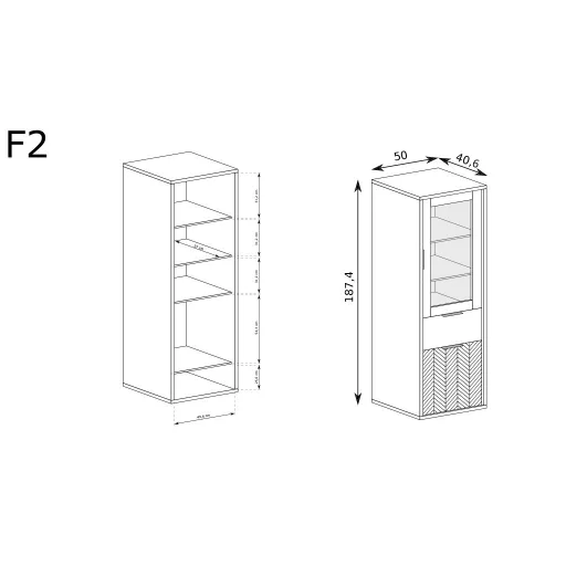 Fonti F-2 vitrin, karamell tölgy