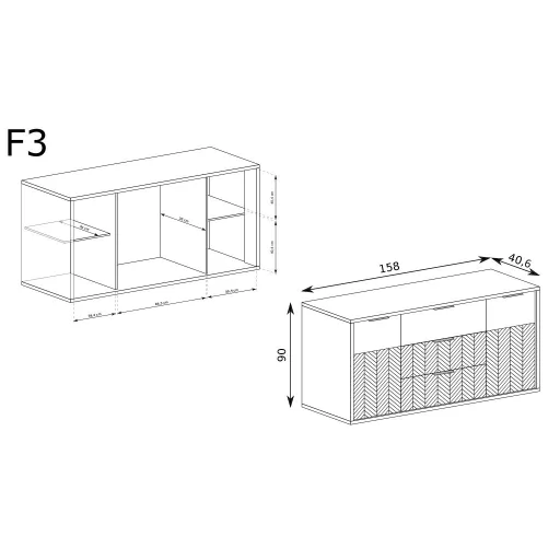 Fonti F-3 komód, karamell tölgy