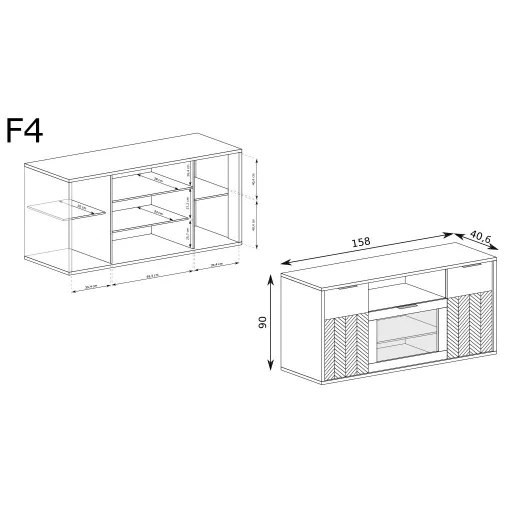 Fonti F-4 komód, karamell tölgy